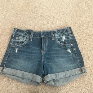 Women’s Silver Jean Shorts